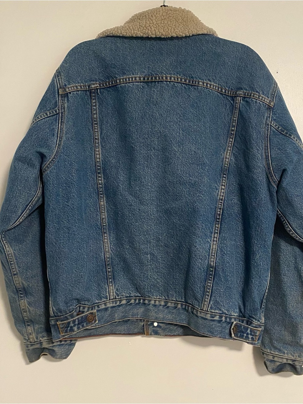 Levi Strauss & Co Men’s L ? Sherpa Lined Denim Trucker Jean Jacket Blue Y2K - Picture 9 of 9